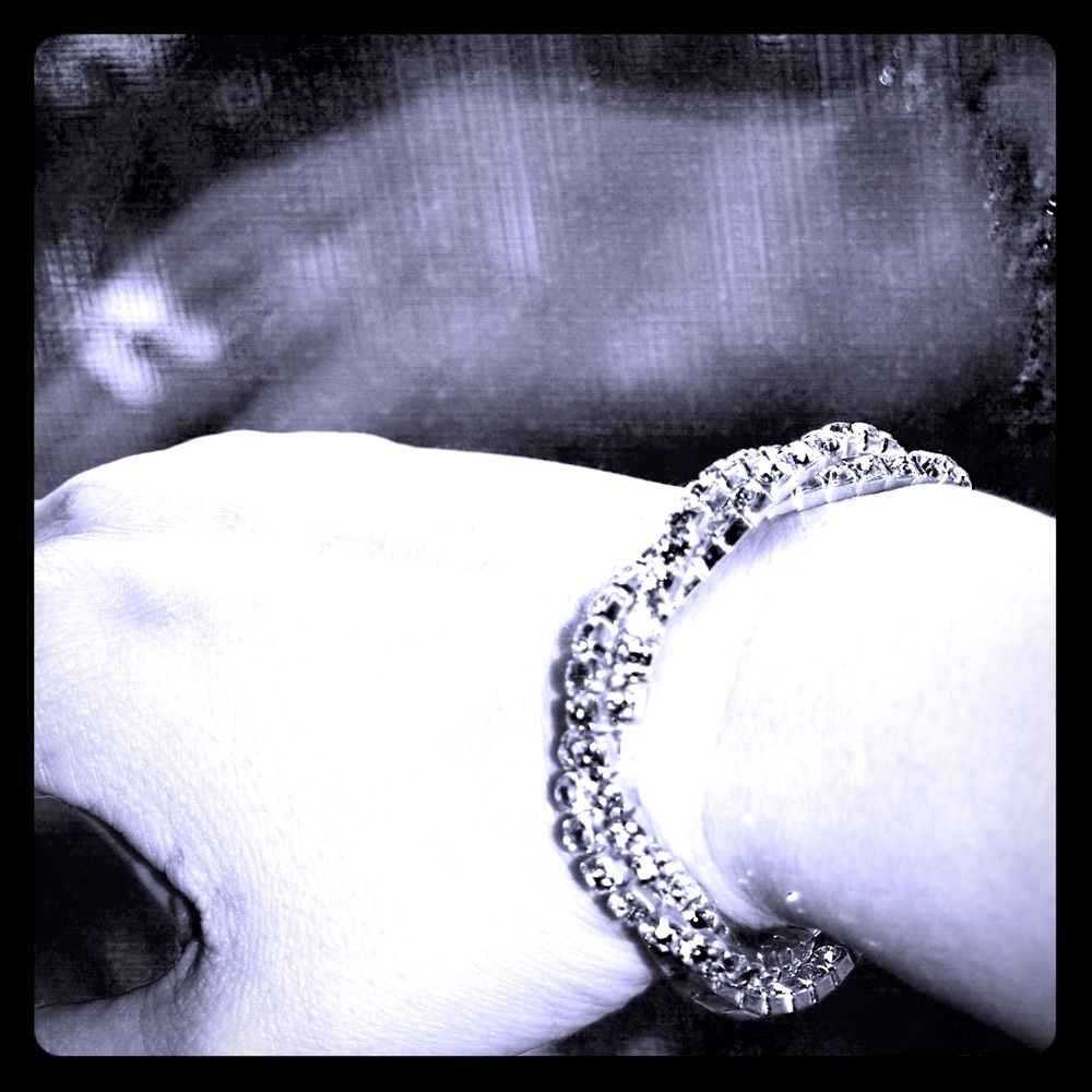 Crystal silver tone bracelet